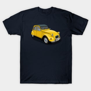 Citroen 2CV in yellow T-Shirt